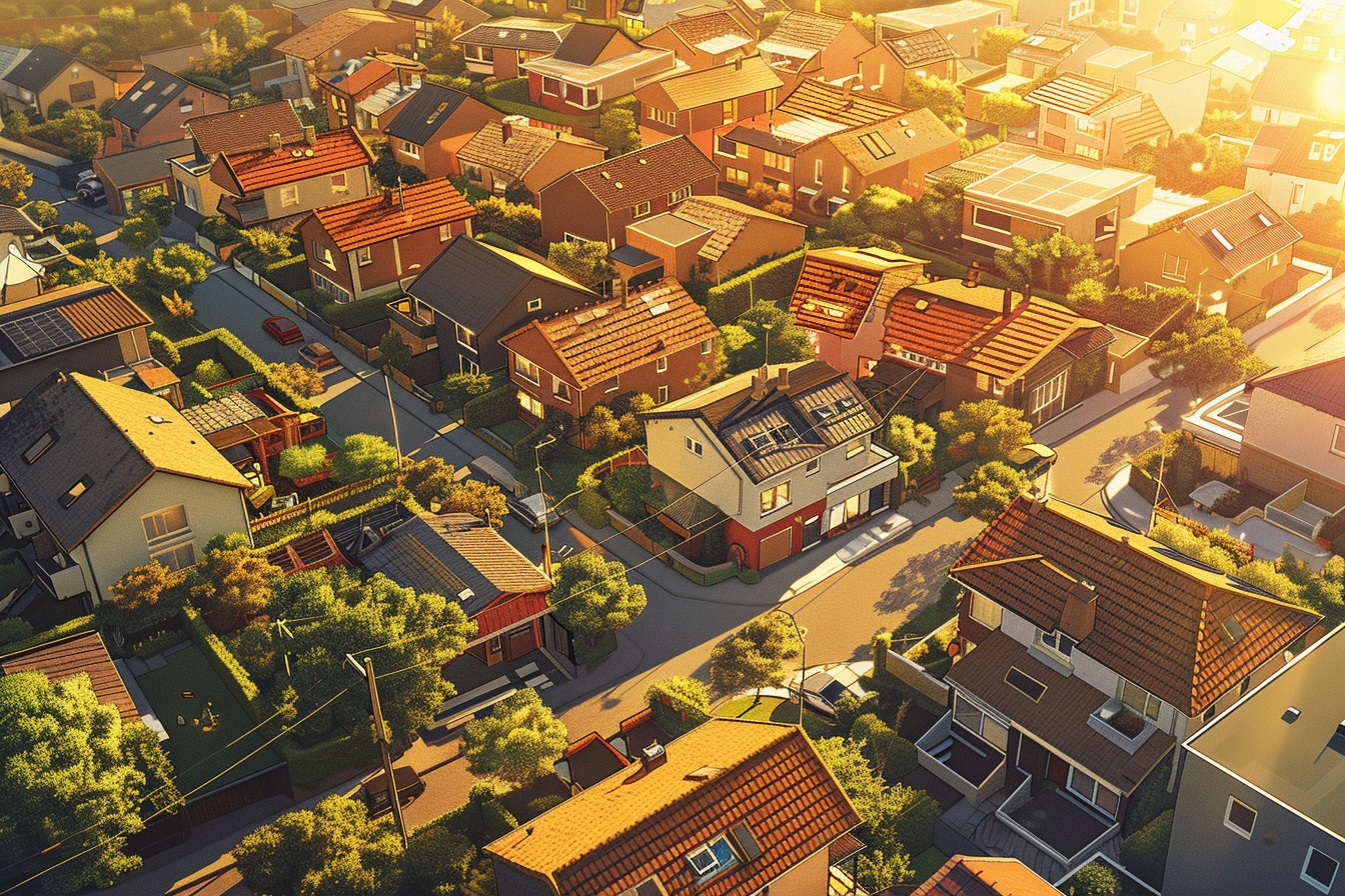 Vue aérienne de Villeneuve d'Ascq montrant des initiatives de débarras gratuit contre récupération et optimisation d'espace